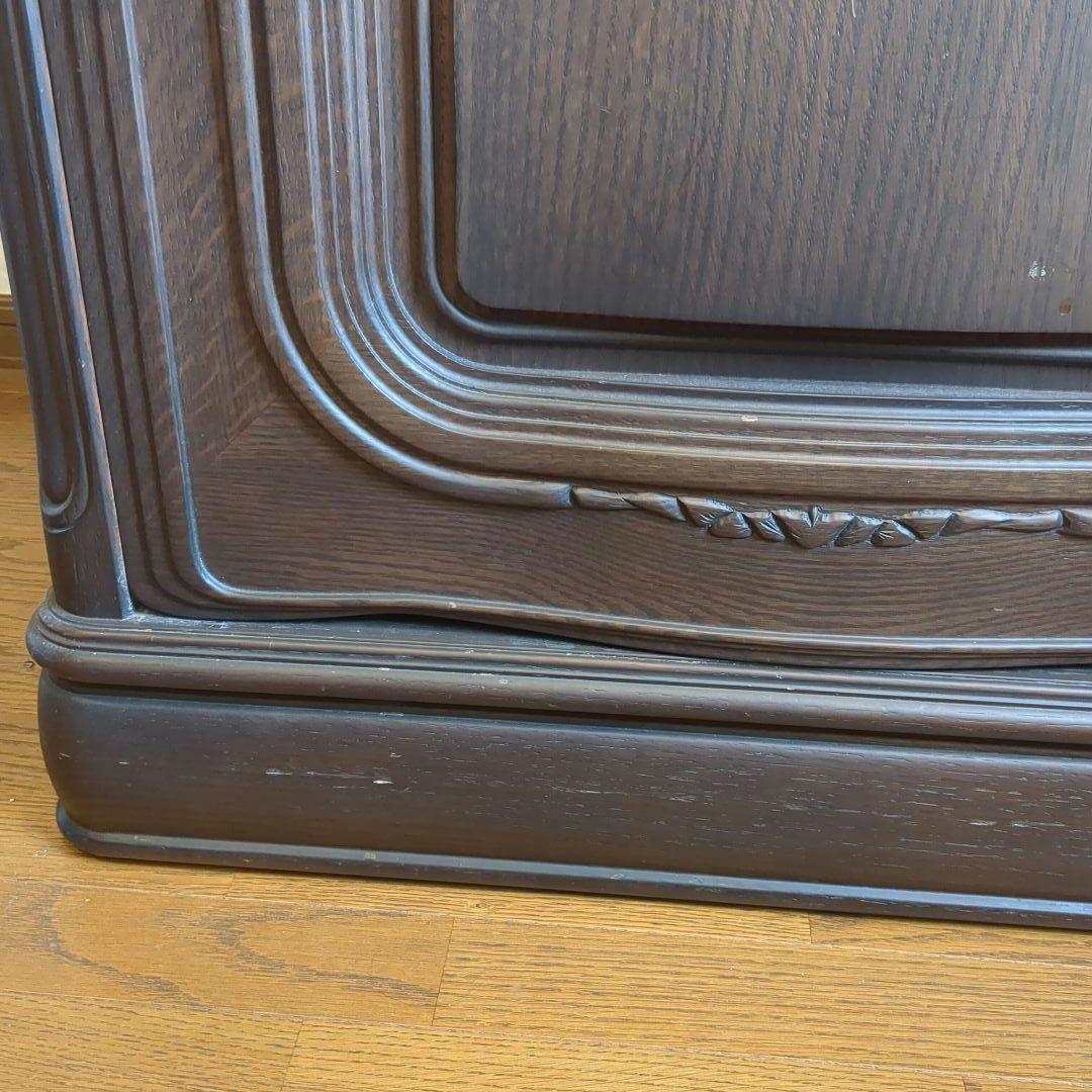 【BULL ROSE】和ダンス 七宝焼装飾取っ手 薔薇柄と多重框彫刻