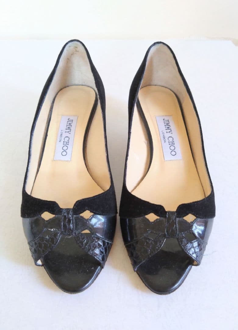 JIMMY CHOO ジミーチュウ ローヒールパンプス オープントゥ 36.5