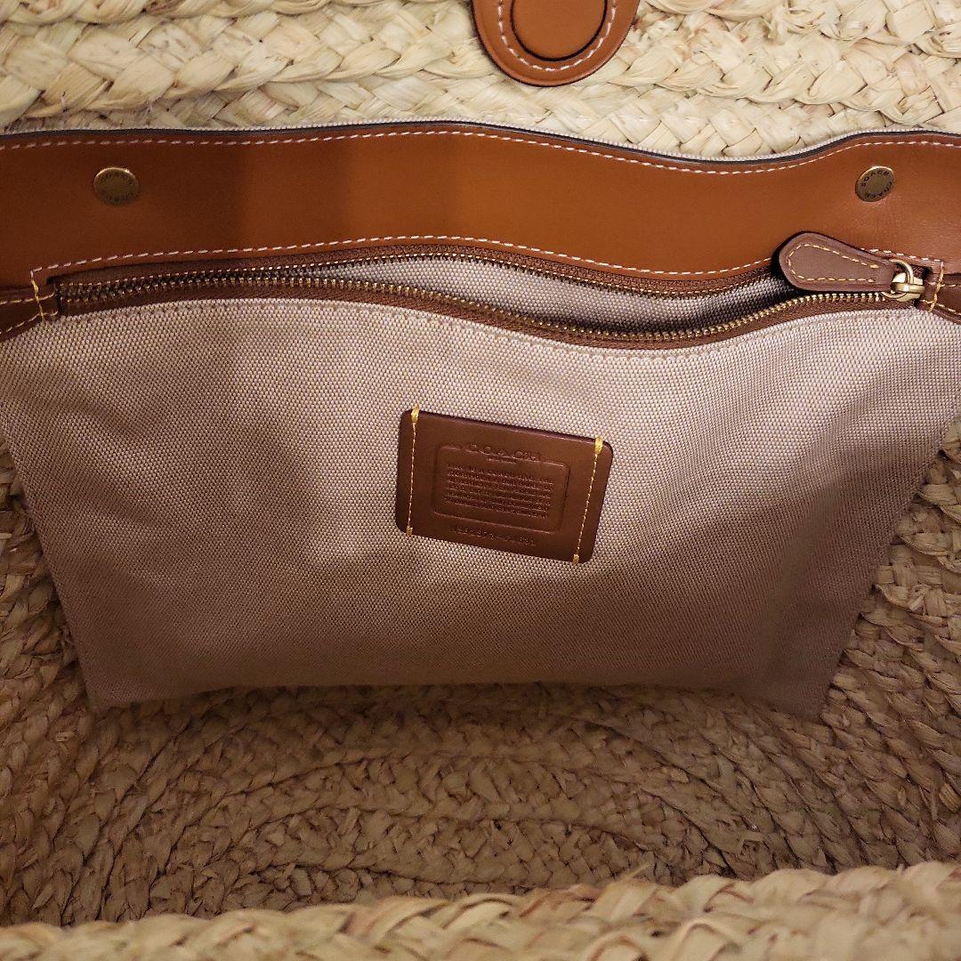 COACH かごバッグ ストロー素材