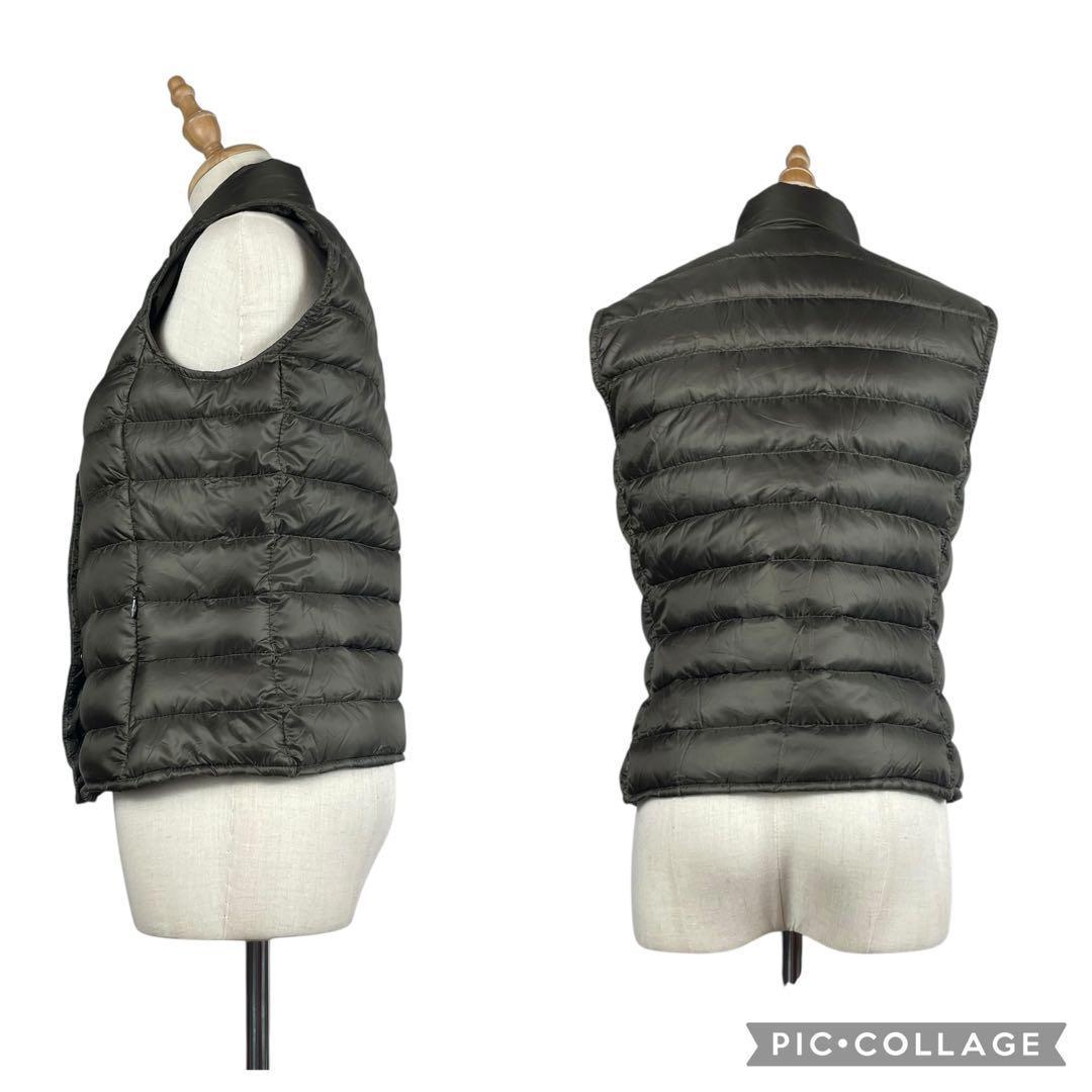 【良品】モンクレール★LIANE　リアンヌ　ダウンベスト　ワッペン　カーキ　1