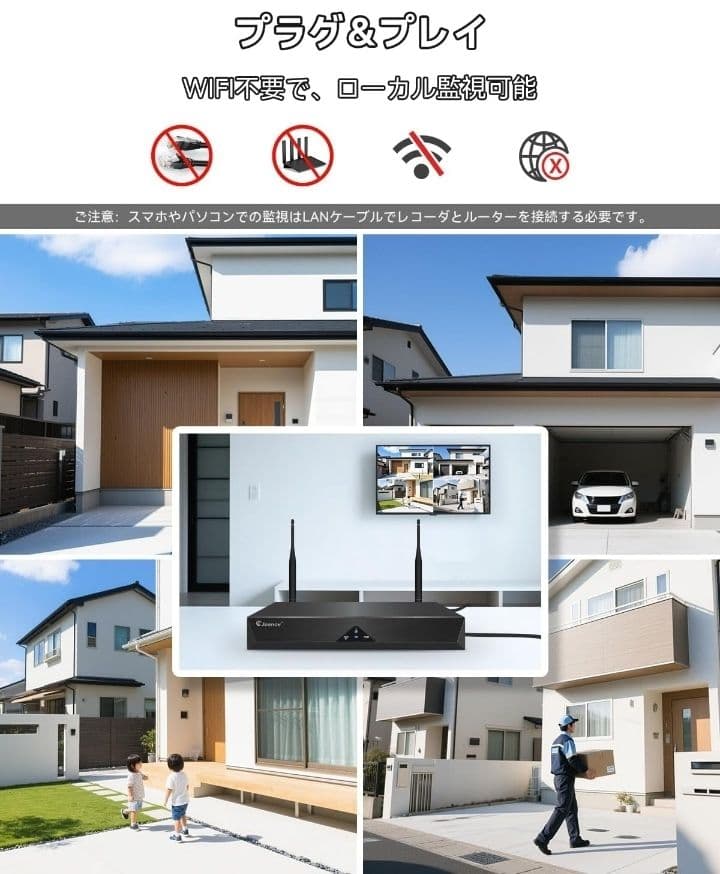 ★最安値　防犯カメラ 屋外 ワイヤレス 500万画素対応 4台セット新品未使用