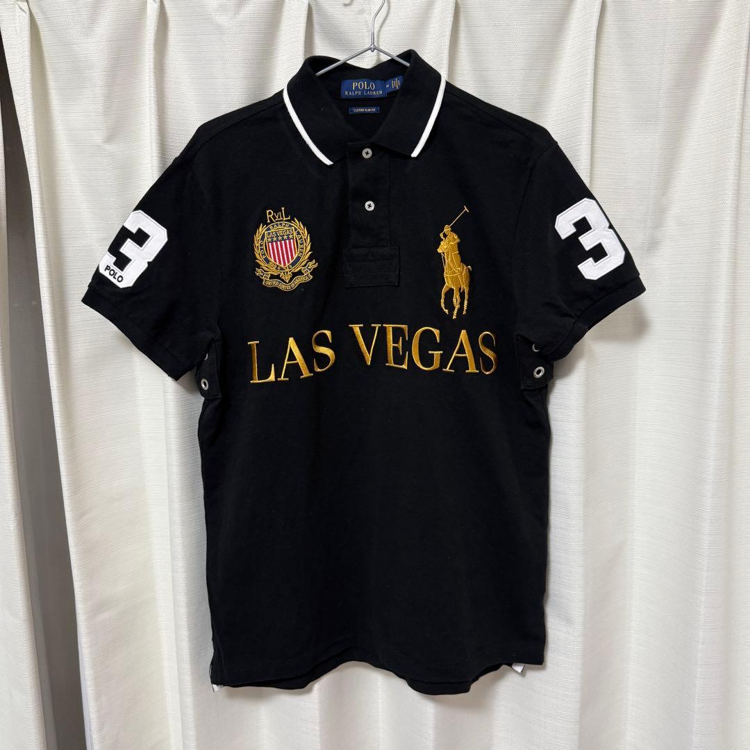 POLO ブラック ポロシャツ LAS VEGAS ビッグポニー M