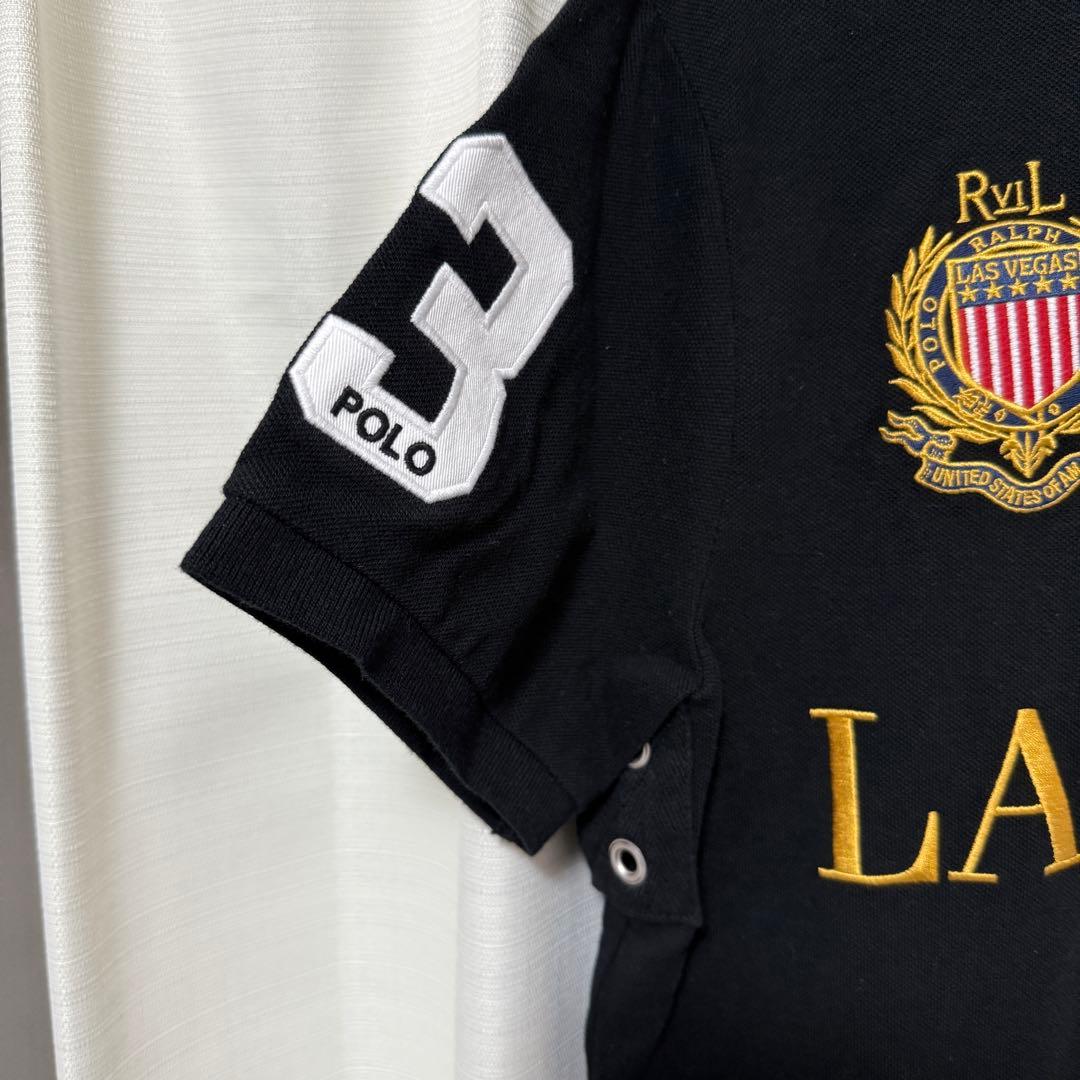 POLO ブラック ポロシャツ LAS VEGAS ビッグポニー M