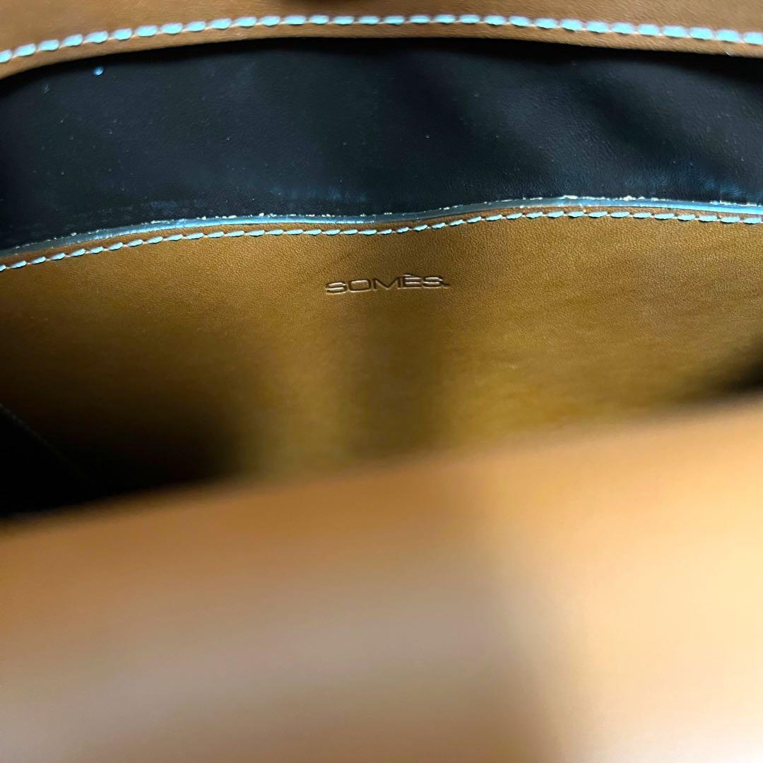 美品 ソメスサドル トートバッグ レザー 本革 ブラウン フラップ