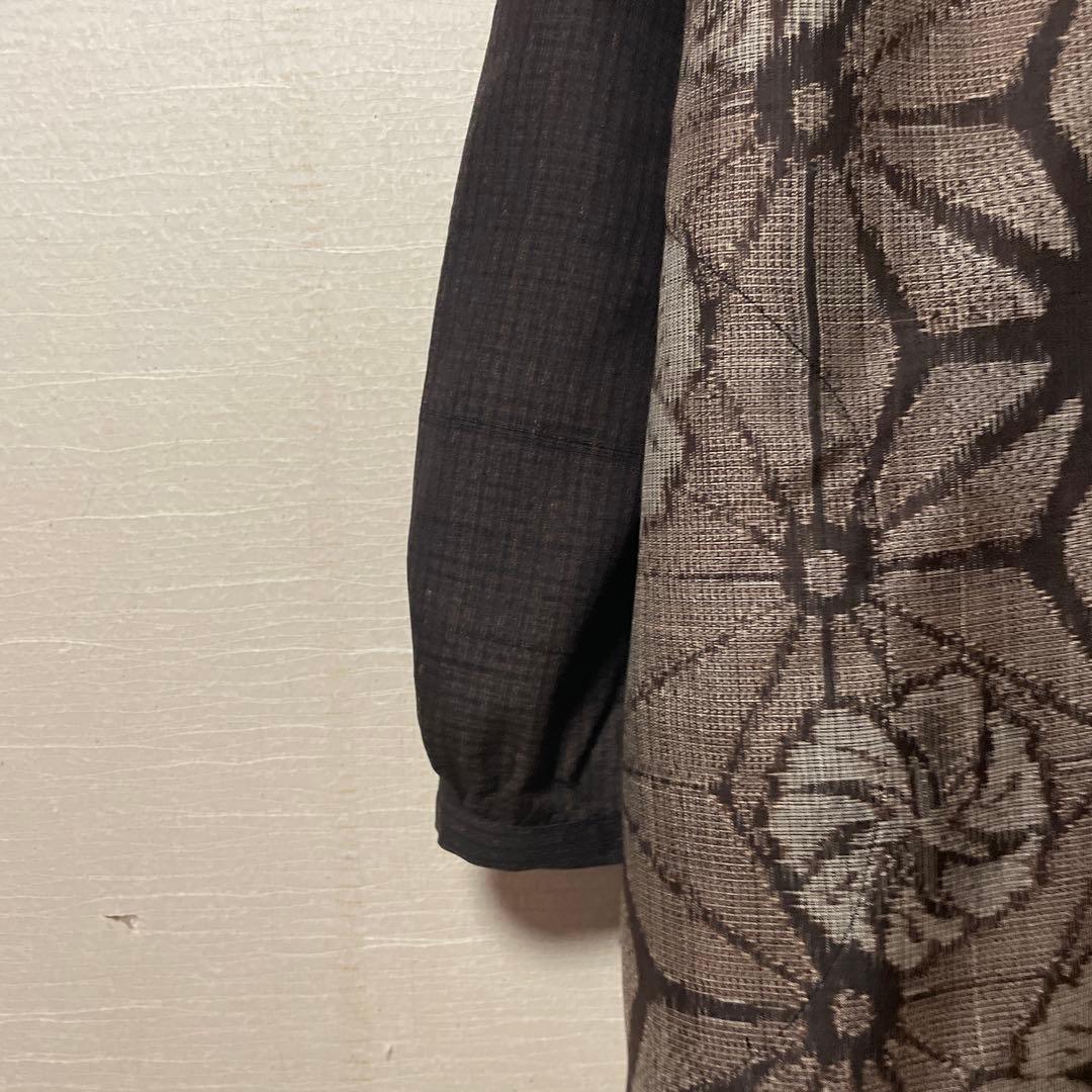 新春　お値下げ　泥大島と小格子紬のワンピース