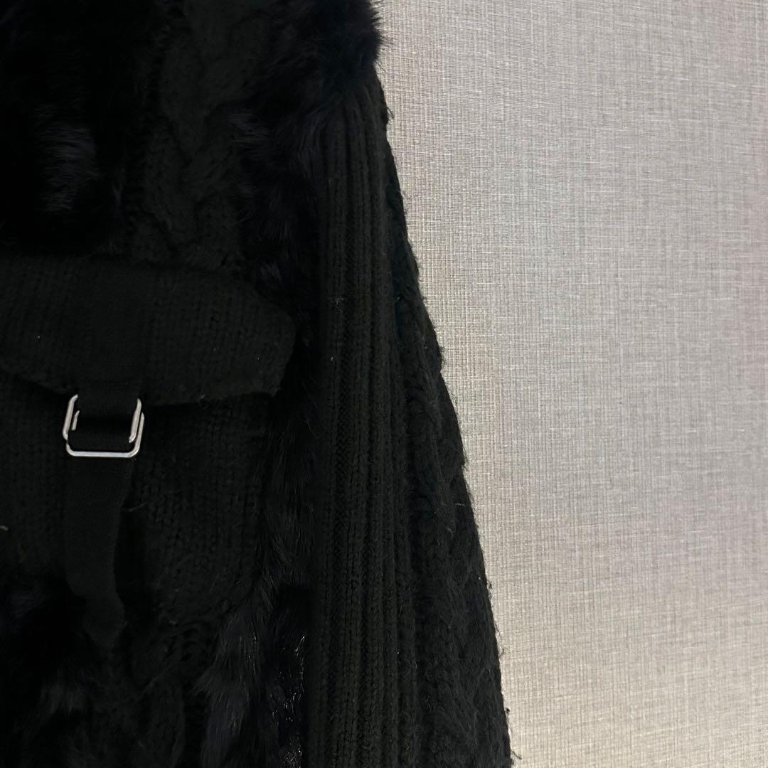 laguagem CABLE KNIT FAUX FUR ブルゾン