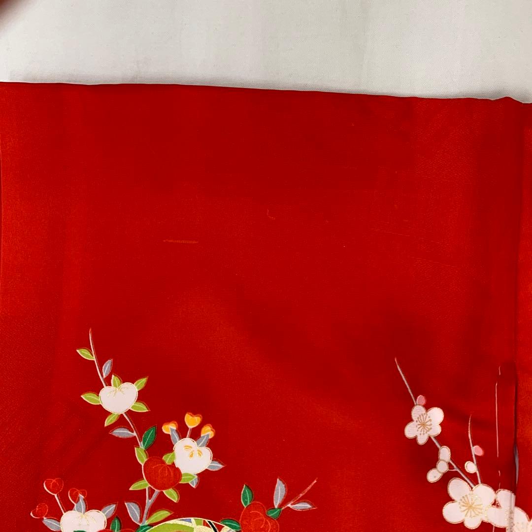 新品（純古典仕様）お宮参り 産着 祝着のきもの　京友禅染　豪華刺繍入り毬花鳥文