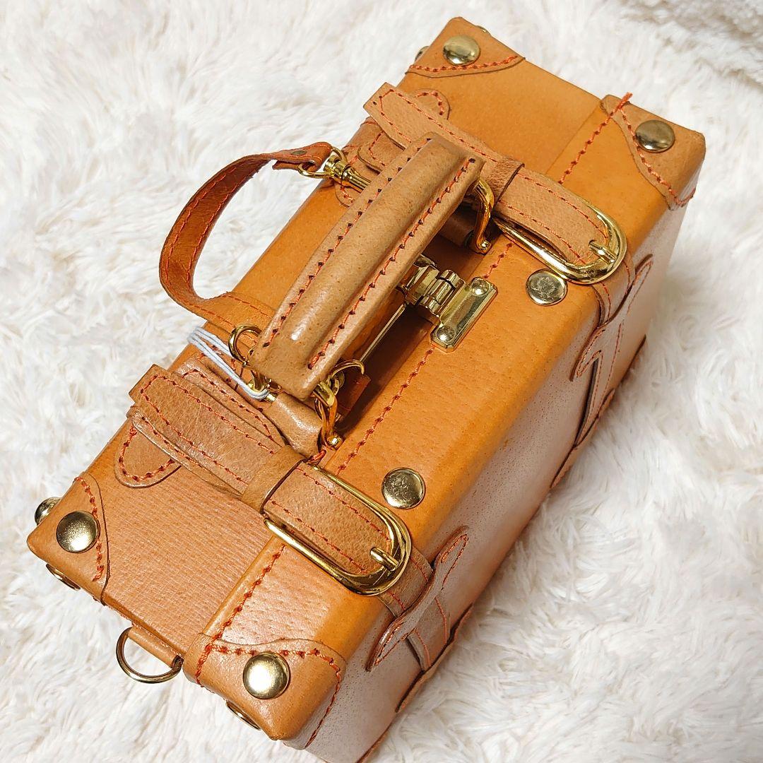 【新品】ユーラシア ピッグレザー ミニトランク ショルダーバッグ 2way