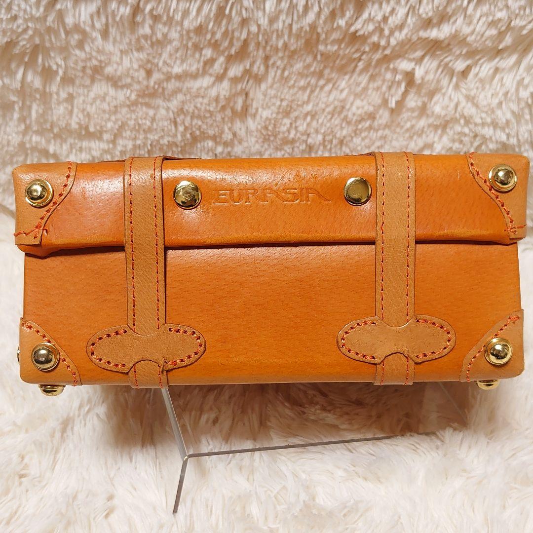 【新品】ユーラシア ピッグレザー ミニトランク ショルダーバッグ 2way