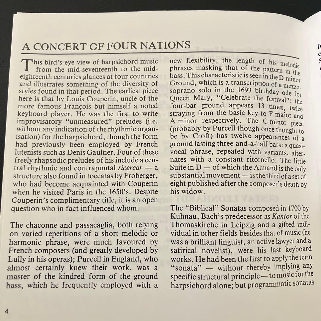 【売約済】レオンハルト／バロック・チェンバロ・リサイタル