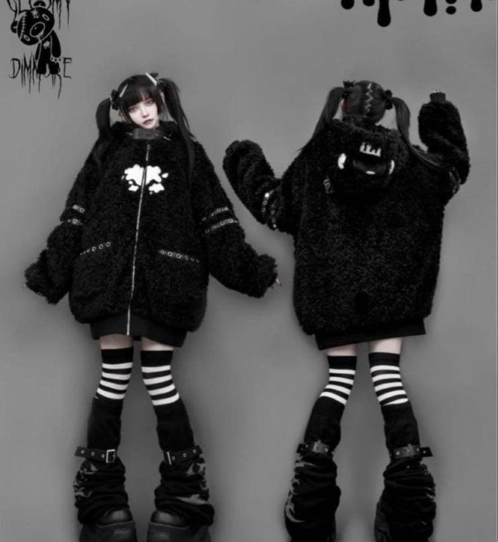 【GLOOMY×DimMoire】グル〜ミ〜ボアパーカー【Black】