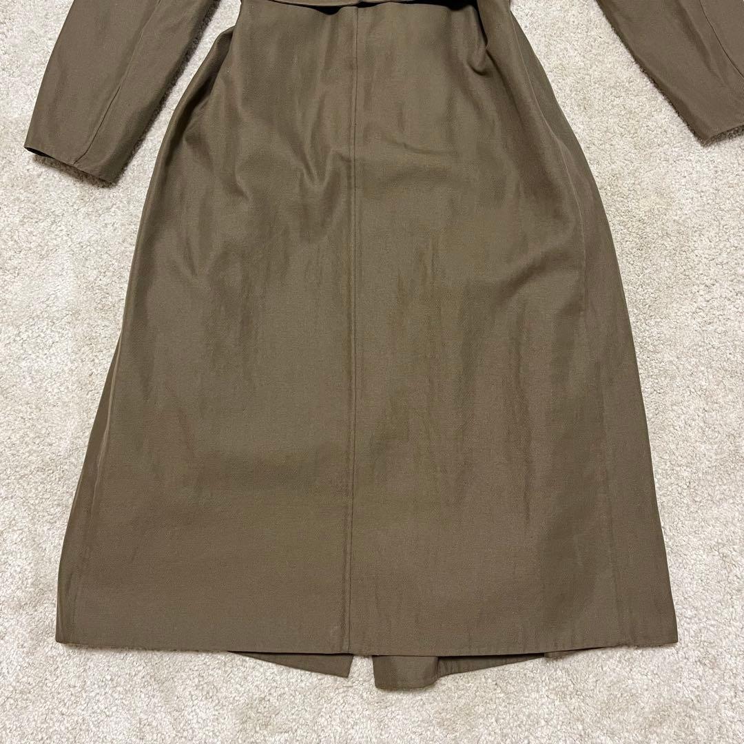 美品 ドゥロワー ロングコート ノーカラー トレンチ ベルト オーバーサイズ