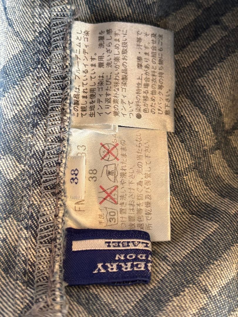 【希少】バーバリーブルーレーベル　デニムノバチェック　ノースリーブワンピース38