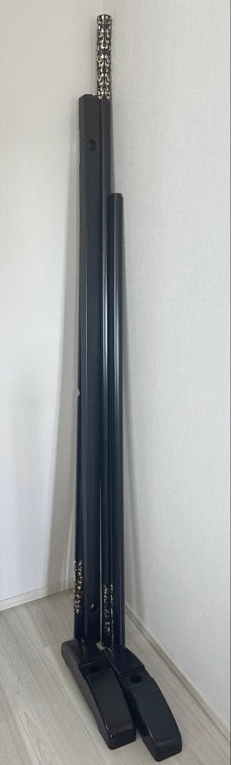 二段 大衣桁 　豪華　黒唐草