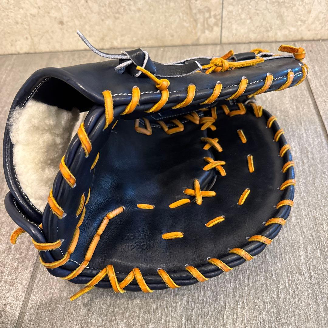 【美品】YGSプロライン硬式用　バスケットウェブファーストミット　ブラック×タン