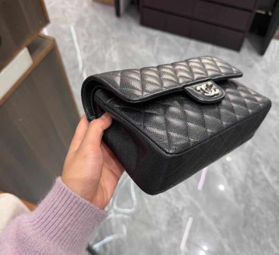 即日発送 ~ブラック キルティング ショルダーバッグ CF 23*14.5*6