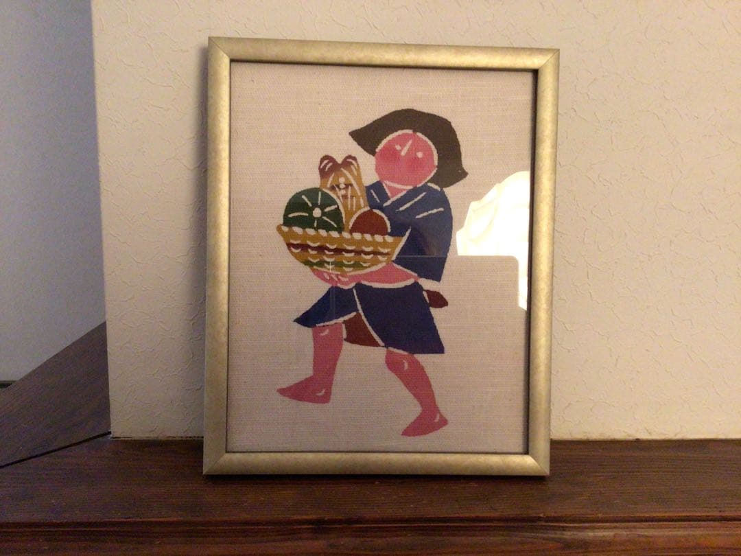 ⭕️⭕️1/31迄セール⭕️⭕️美品【希少】柚木沙弥郎　型染絵 25.5㎝x20㎝⭕️⭕️