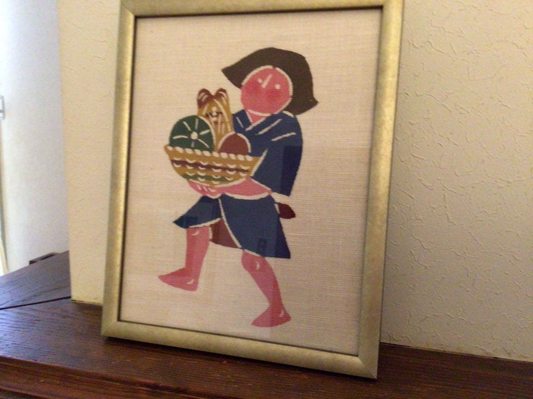 ⭕️⭕️1/31迄セール⭕️⭕️美品【希少】柚木沙弥郎　型染絵 25.5㎝x20㎝⭕️⭕️