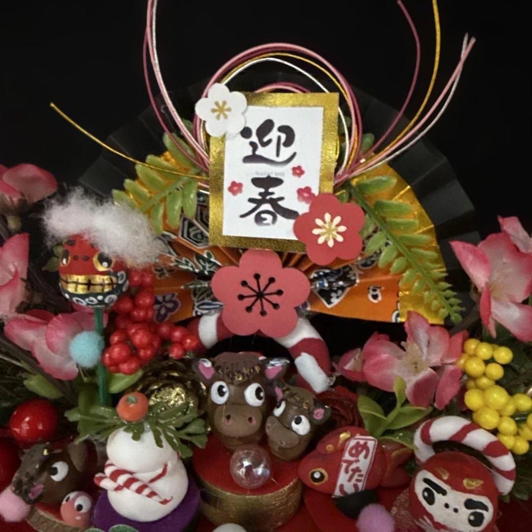 どんぐりアート♡お正月　十二支オブジェ　豪華しめ縄リース　干支乗せオブジェ♡