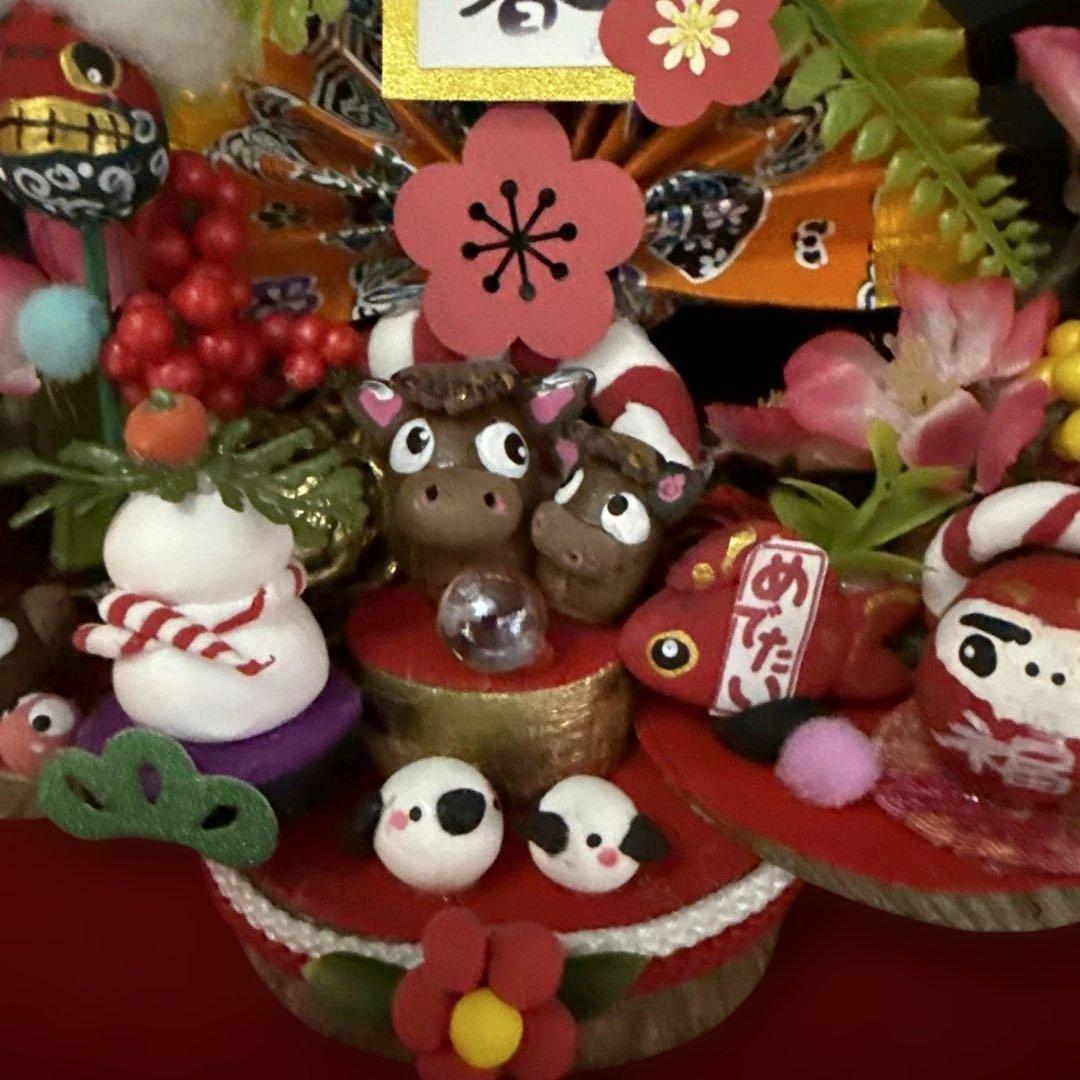どんぐりアート♡お正月　十二支オブジェ　豪華しめ縄リース　干支乗せオブジェ♡