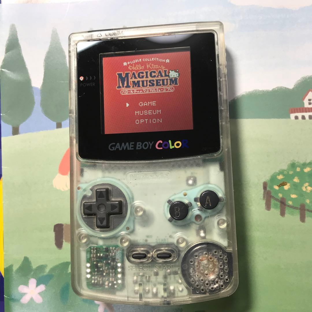 任天堂ゲームボーイカラークリ❤️新偏光板液晶ガラス製スクリーンレンズ交換済