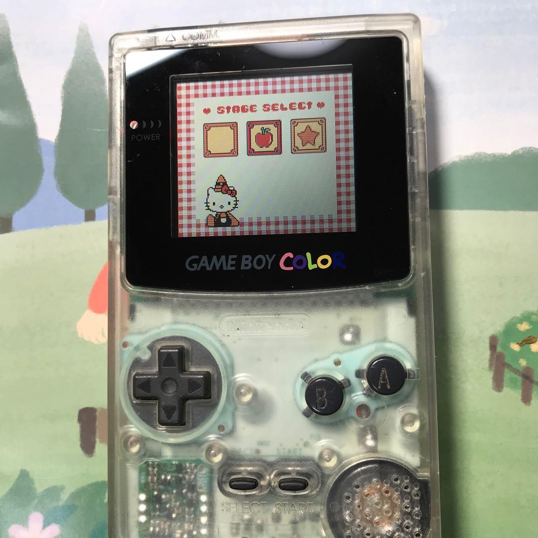 任天堂ゲームボーイカラークリ❤️新偏光板液晶ガラス製スクリーンレンズ交換済
