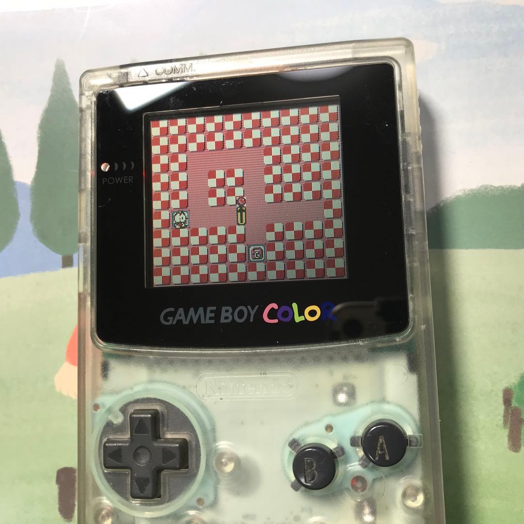 任天堂ゲームボーイカラークリ❤️新偏光板液晶ガラス製スクリーンレンズ交換済