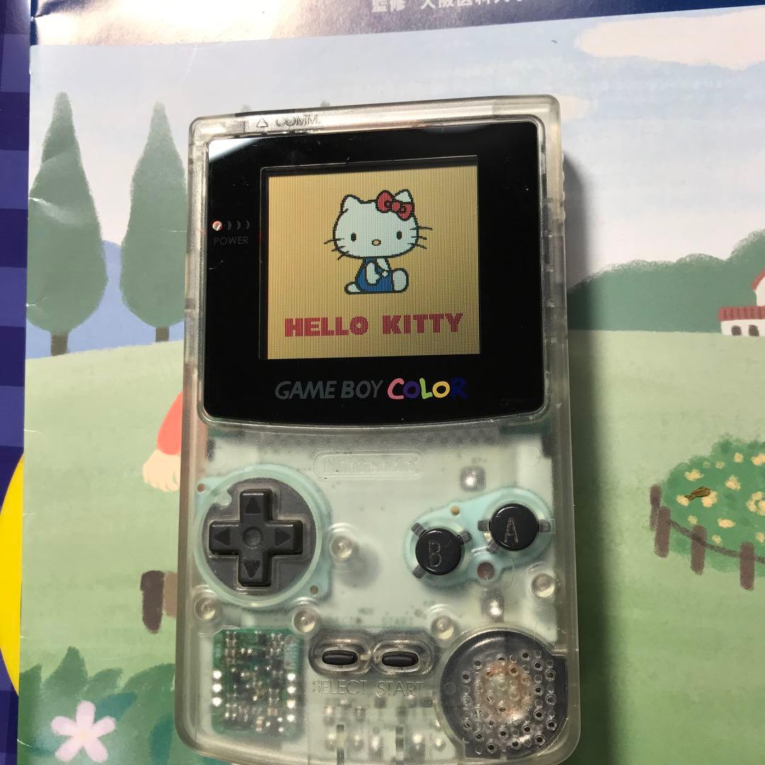 任天堂ゲームボーイカラークリ❤️新偏光板液晶ガラス製スクリーンレンズ交換済