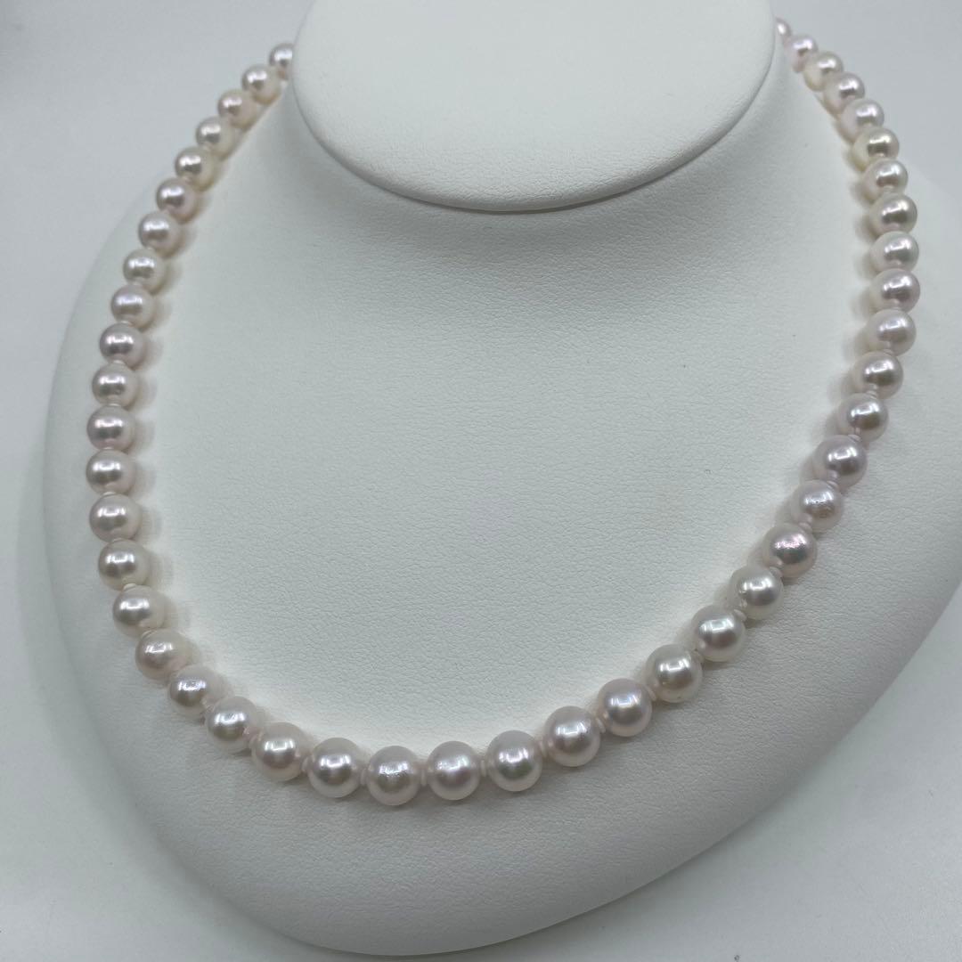 【新品】あこや真珠 美しいホワイト ネックレス 6.5mm-7.0mm