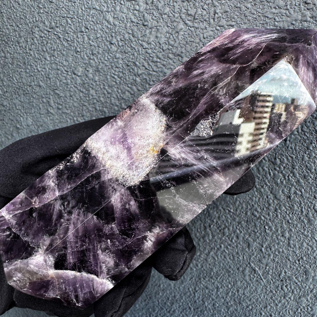 巨大☆キラキラ☆アメジスト 六角柱 水晶パワーストーン 天然石 原石A1188