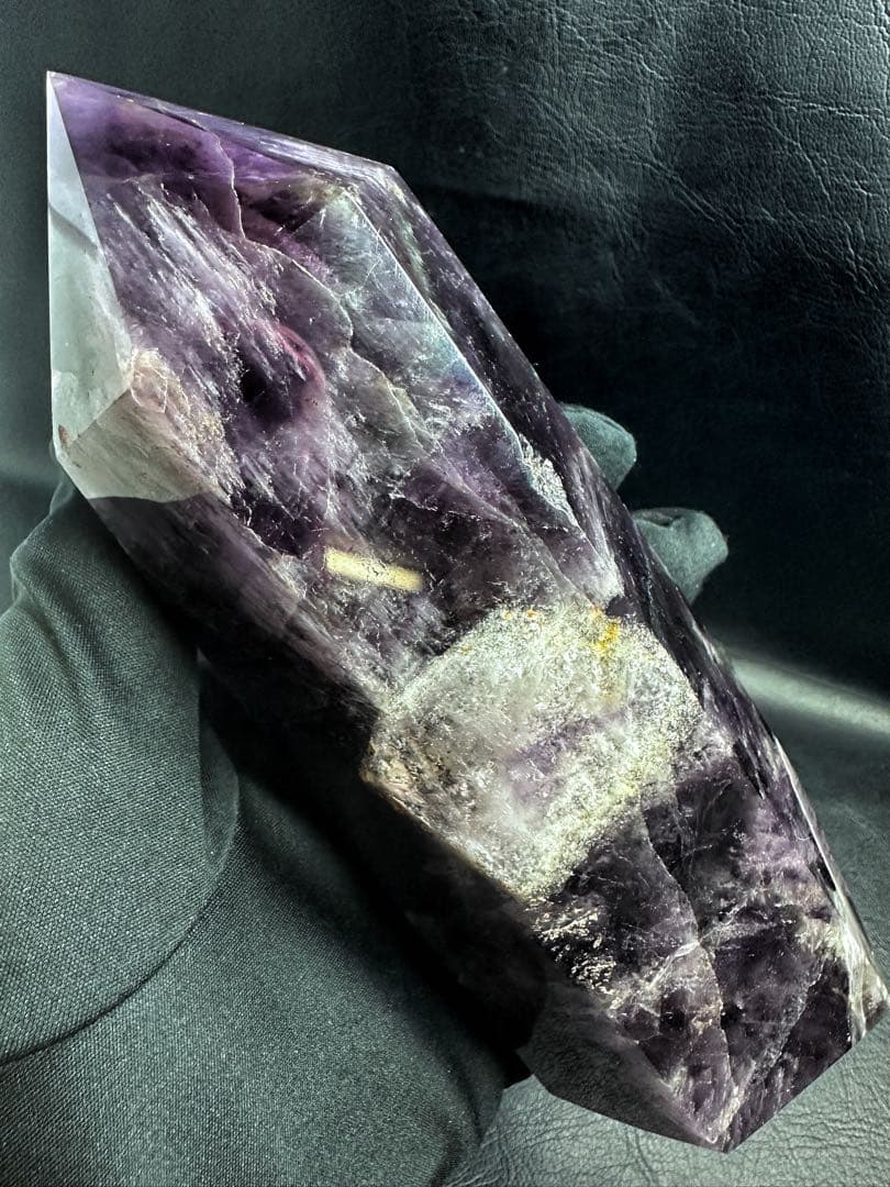 巨大☆キラキラ☆アメジスト 六角柱 水晶パワーストーン 天然石 原石A1188
