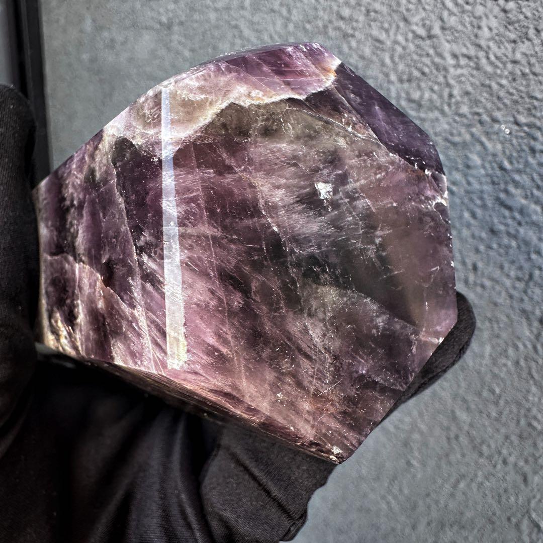 巨大☆キラキラ☆アメジスト 六角柱 水晶パワーストーン 天然石 原石A1188
