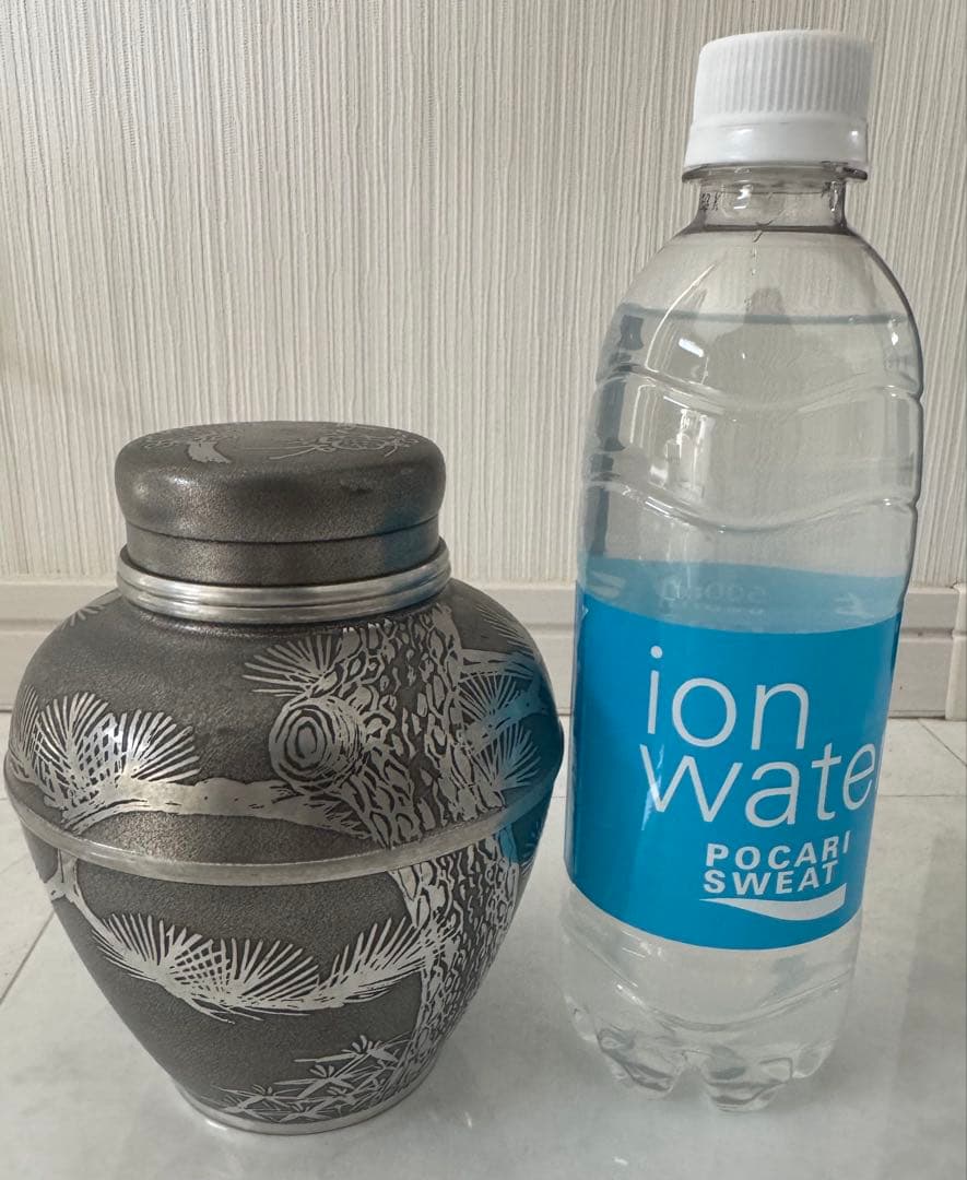 錫製　茶壺　錫半　上錫