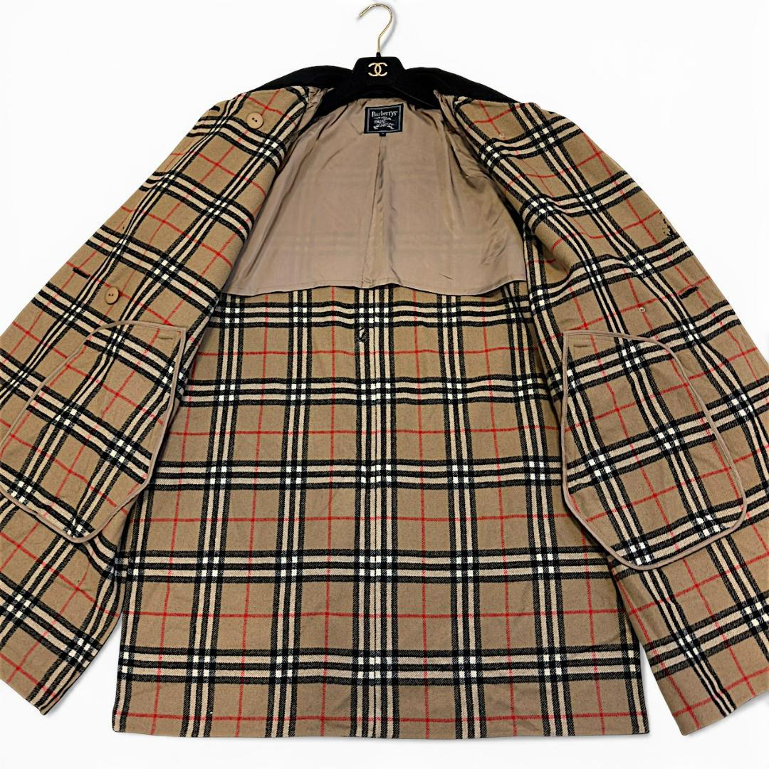 BURBERRY カシミヤ ノバチェック 金ボタン 2XL ウールコート