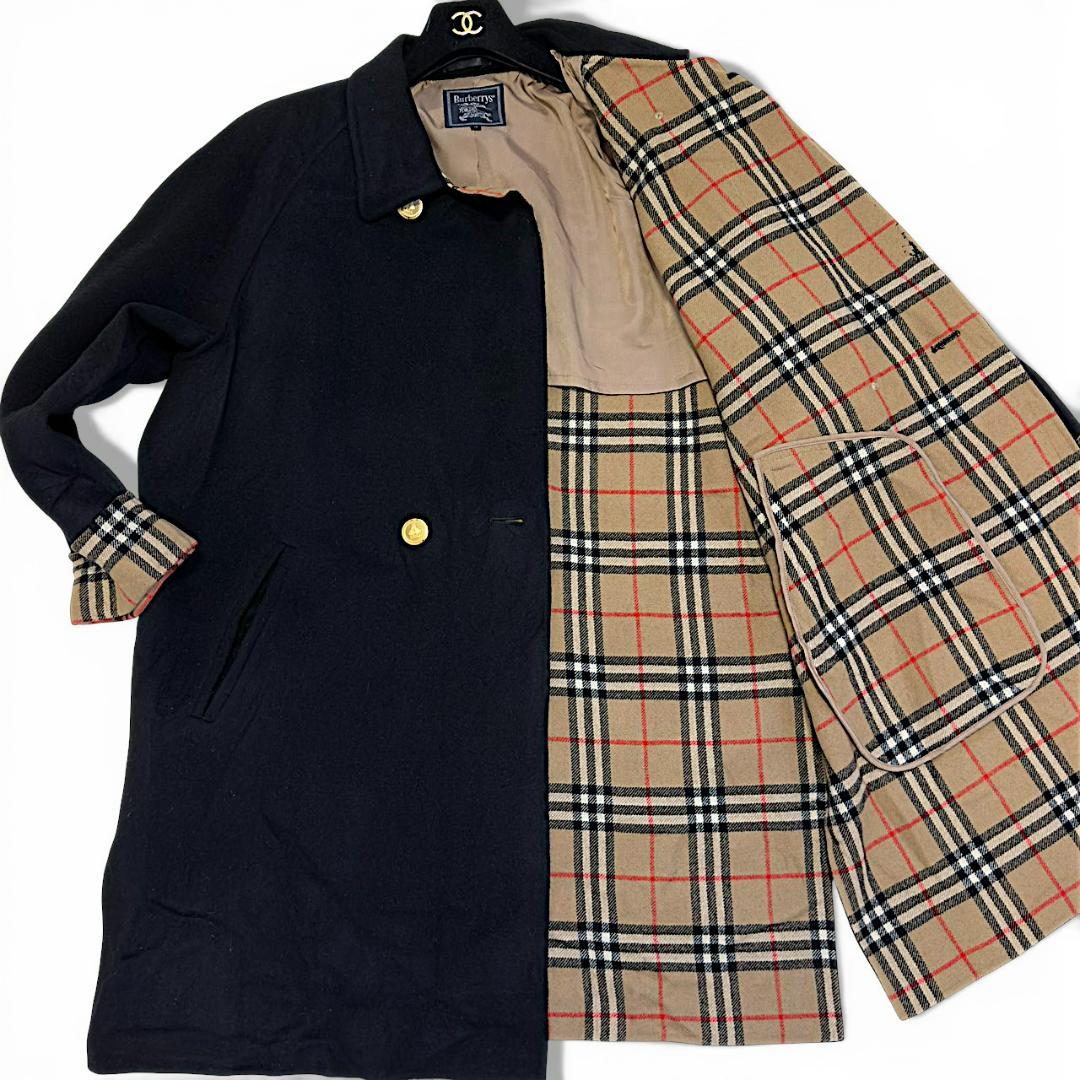 BURBERRY カシミヤ ノバチェック 金ボタン 2XL ウールコート