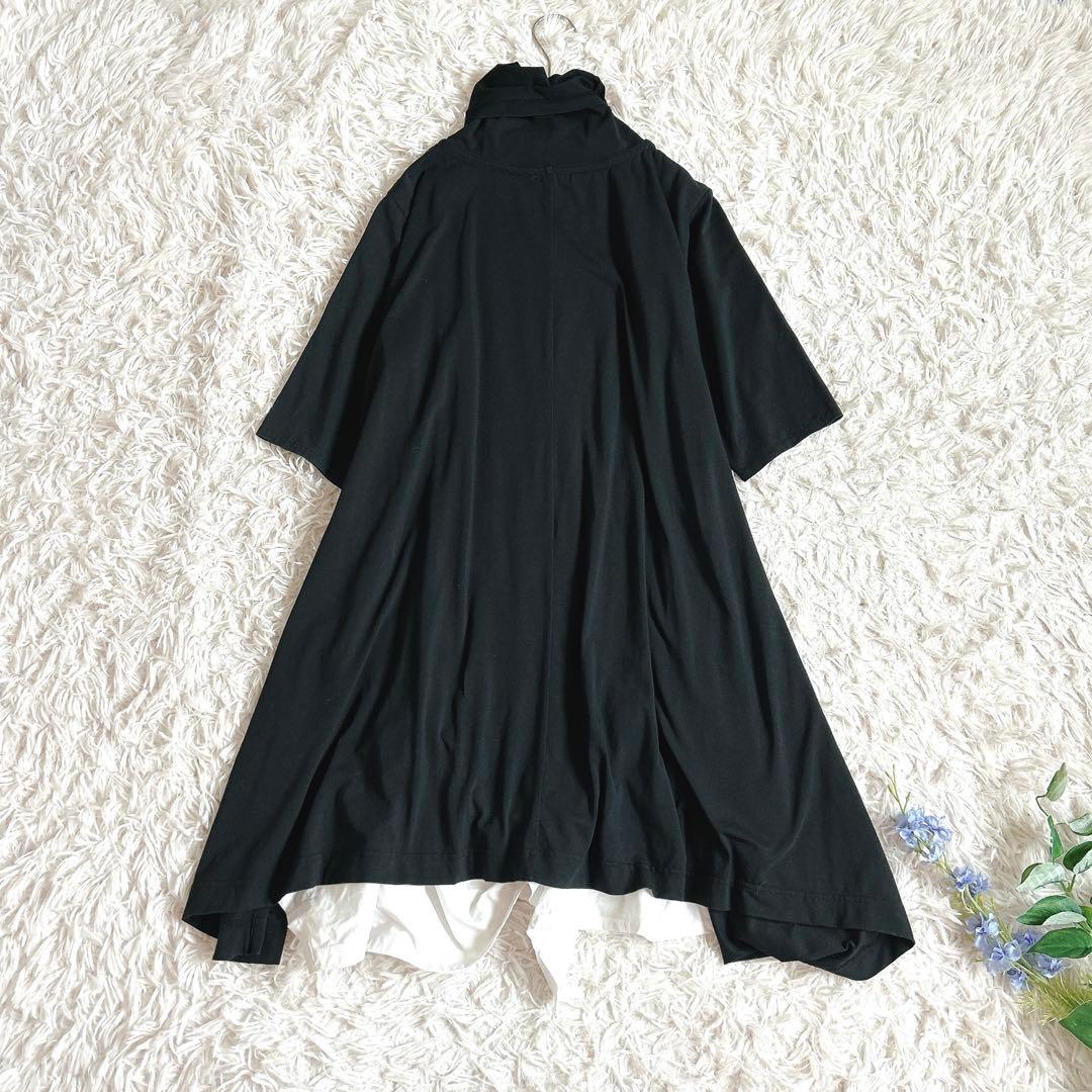 美品⁂センソユニコ⁂芽風⁂ロングチュニック　切り替え　変形ヘム　タートルネック