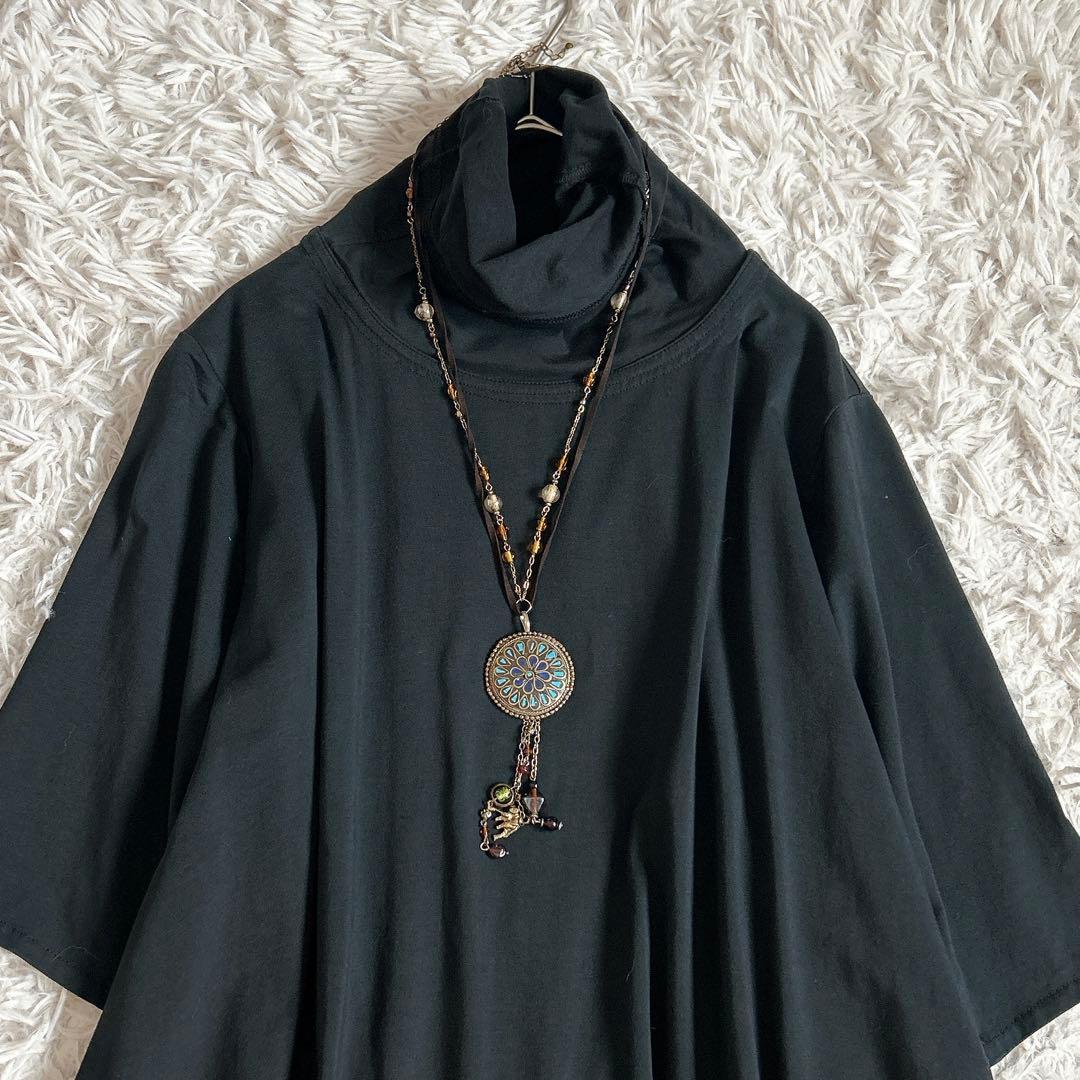 美品⁂センソユニコ⁂芽風⁂ロングチュニック　切り替え　変形ヘム　タートルネック