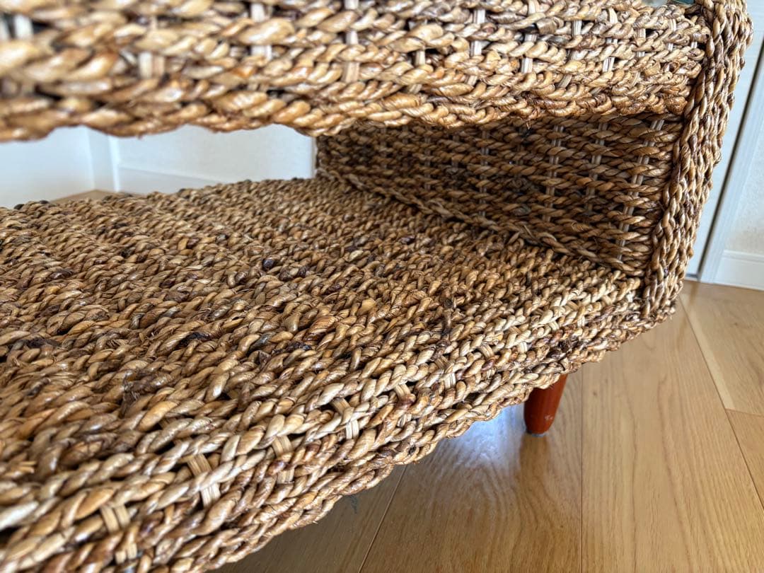 ガラステーブル ローテーブル ガラス アジアン家具 エスニック アバカ w100