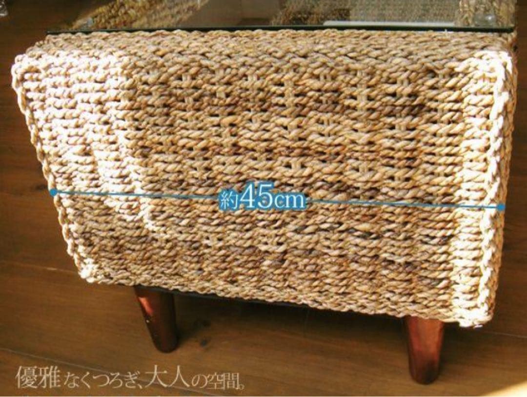 ガラステーブル ローテーブル ガラス アジアン家具 エスニック アバカ w100