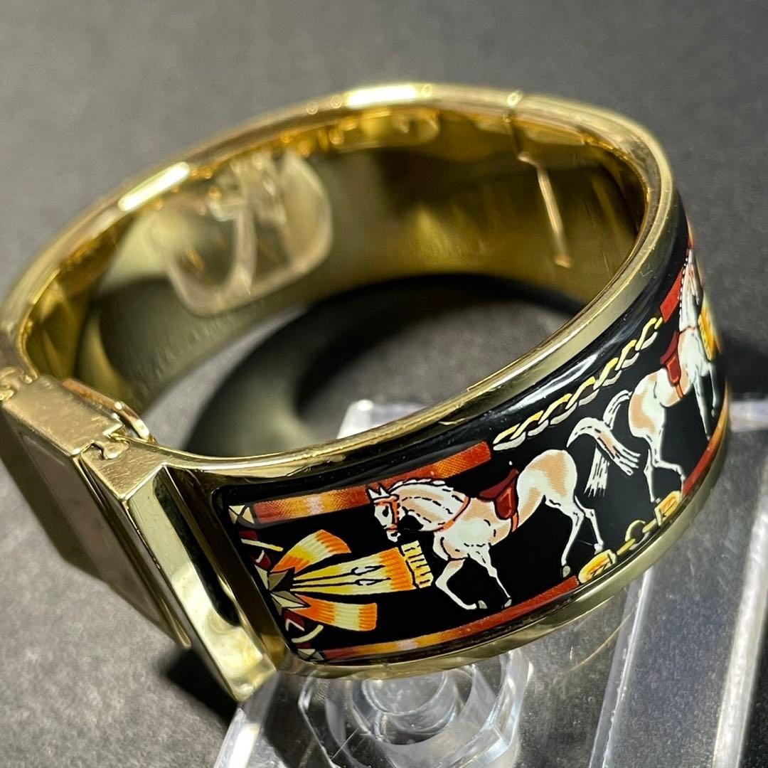 【可動 正規品】エルメス ロケ バングルウォッチ 腕時計 ゴールド 七宝焼き