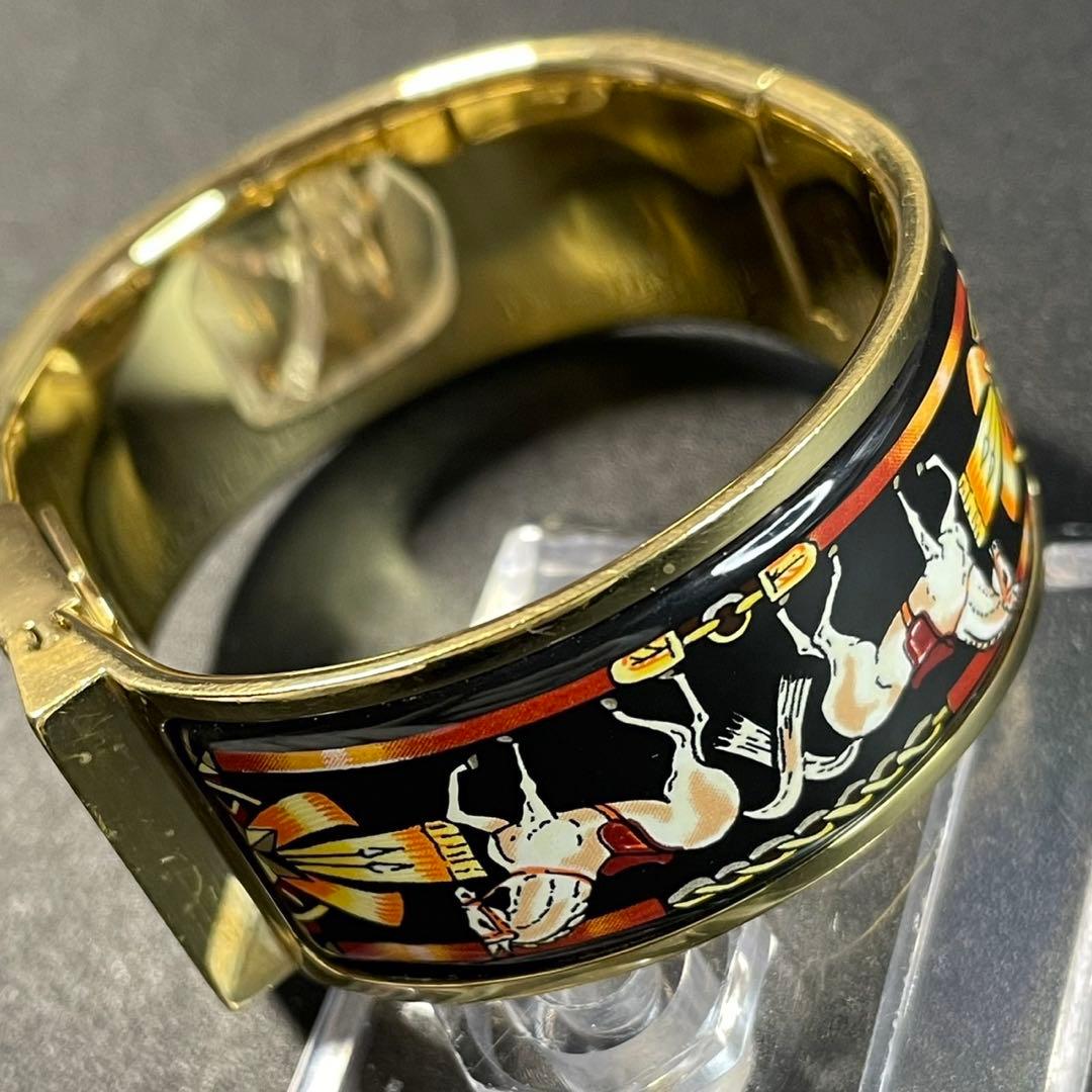 【可動 正規品】エルメス ロケ バングルウォッチ 腕時計 ゴールド 七宝焼き
