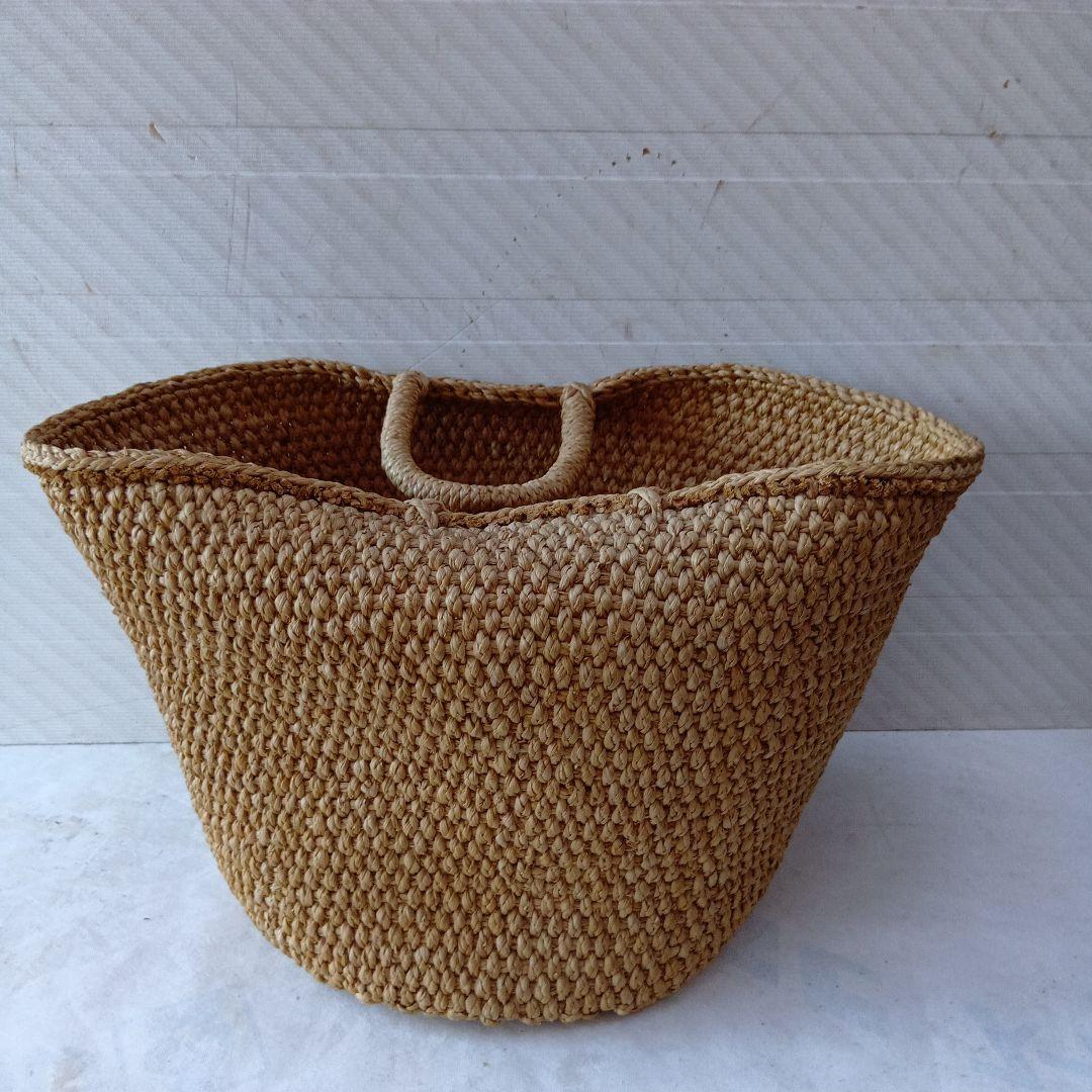 麻の大きい60cm かごバッグ
