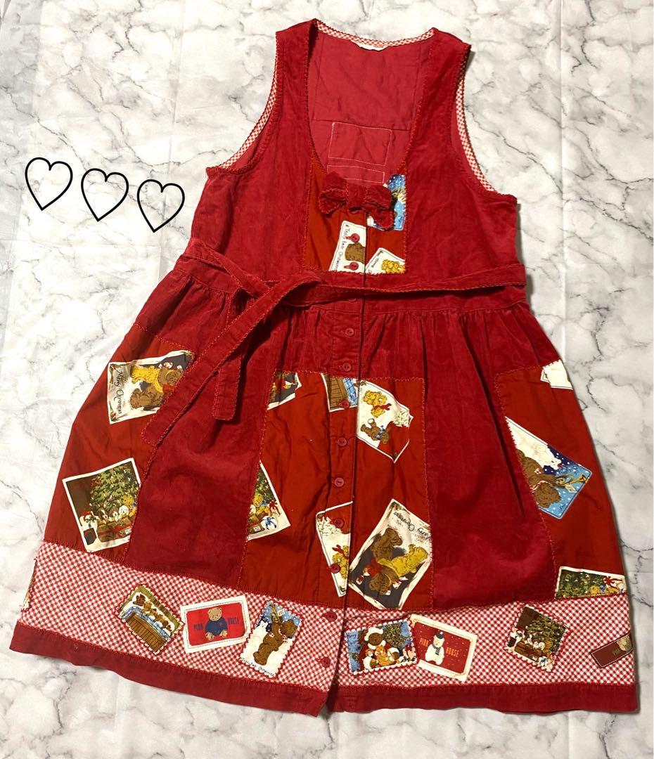 ✨baby pink house✨ワンピース＋ジャンスカ♡ くまさんクリスマス✨