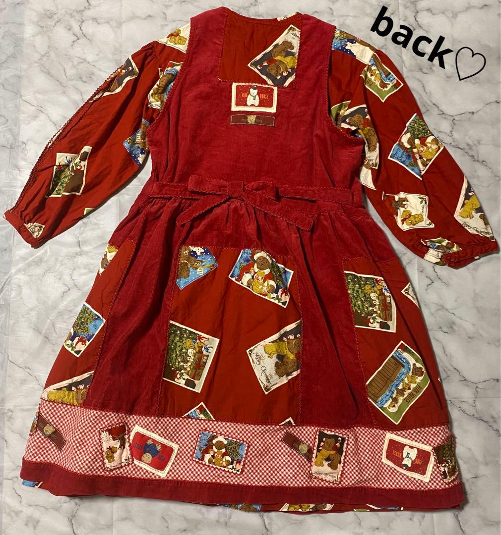 ✨baby pink house✨ワンピース＋ジャンスカ♡ くまさんクリスマス✨