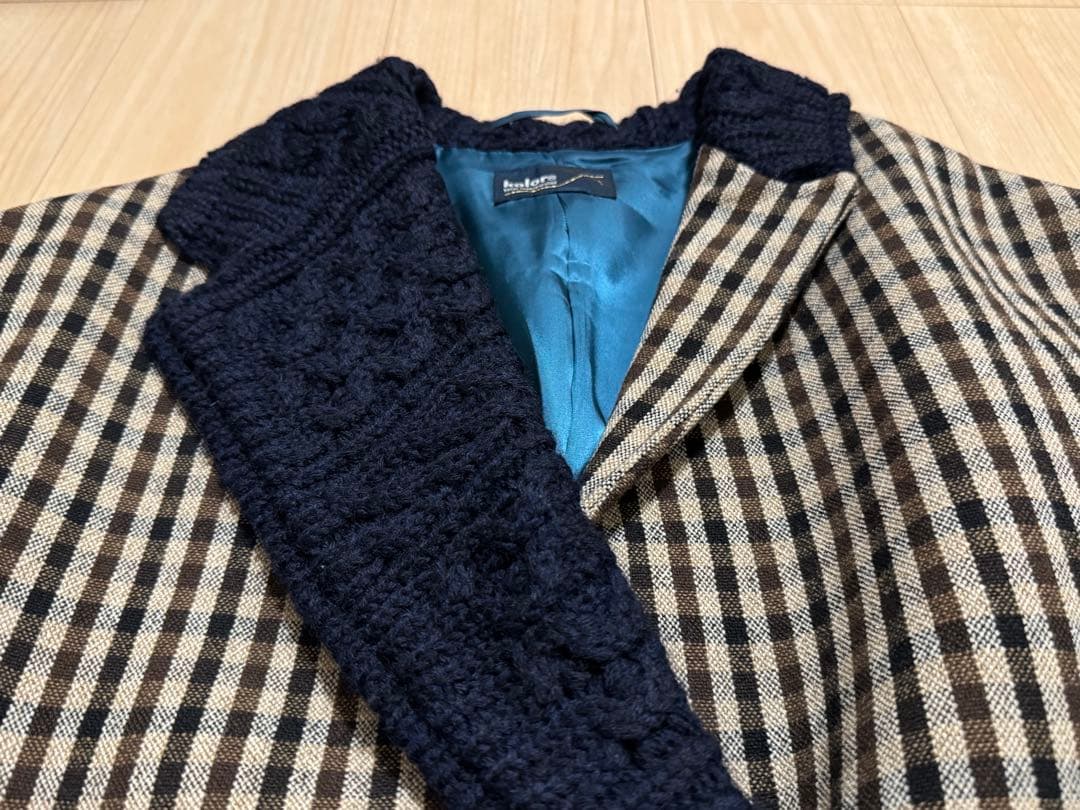 【付属品有/美品】kolor Knit-docking coat