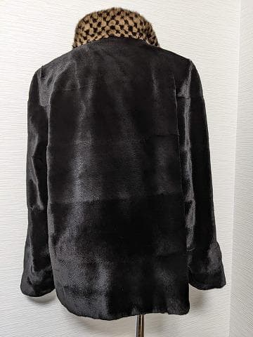 A893　シェアードウィーゼル　ミンク　毛皮　リバーシブル　リアルファーコート