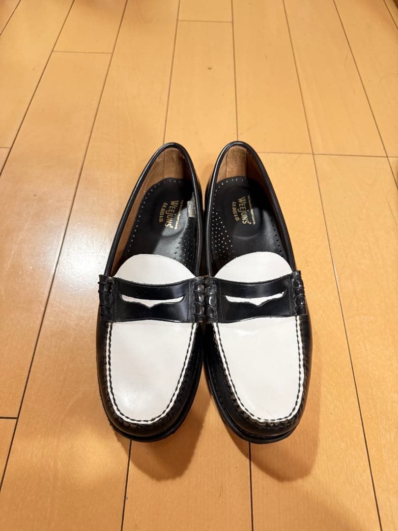 ghbass WEEJUNS ローファー白/黒 レザー 26.5cm　箱無し