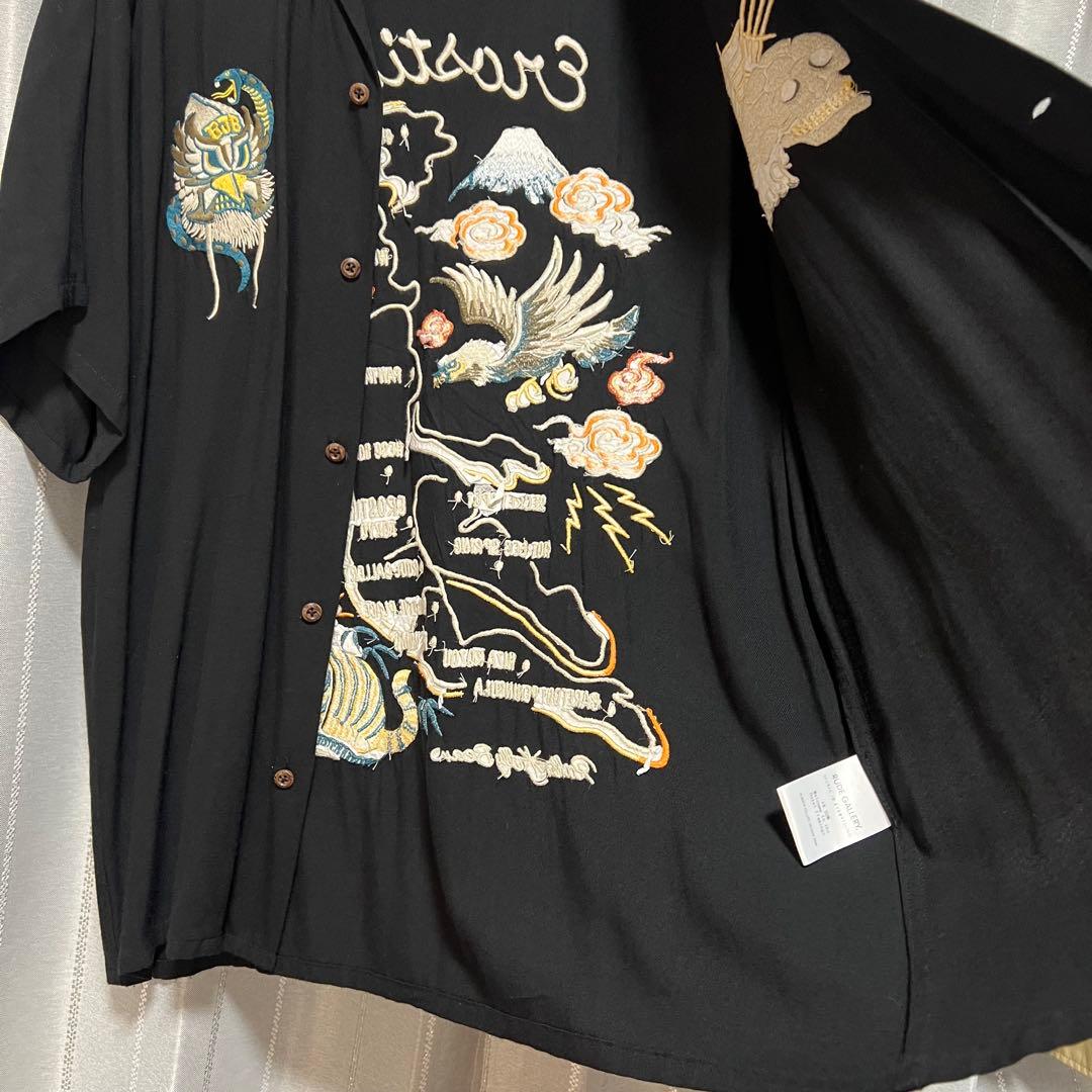 希少 ルードギャラリー 刺繍 ボウリングシャツ ロッキンジェリービーン