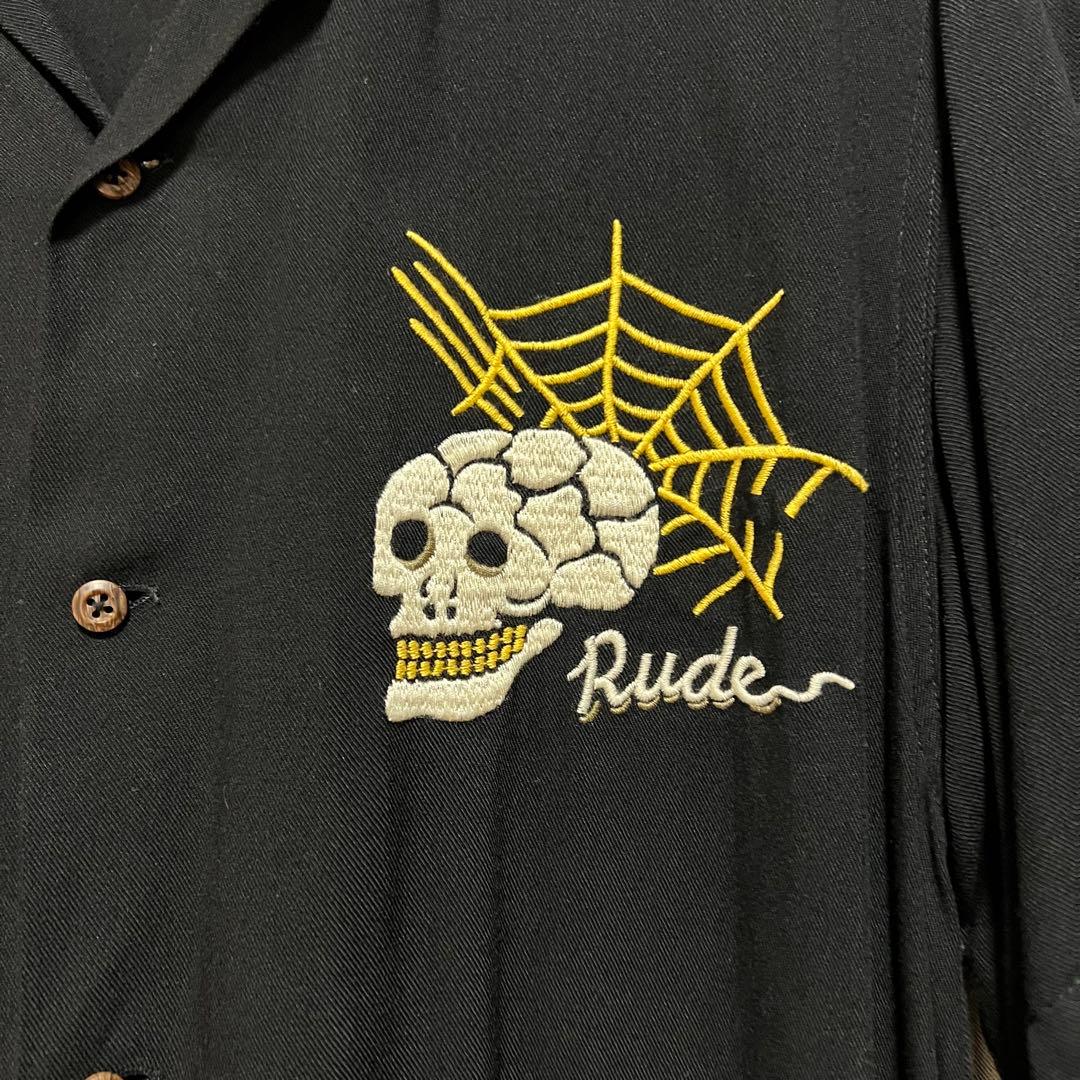 希少 ルードギャラリー 刺繍 ボウリングシャツ ロッキンジェリービーン