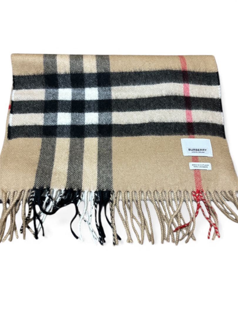 極美品✨【Burberry】カシミヤ100% マフラー　ウィメンズ　良品ベージュ